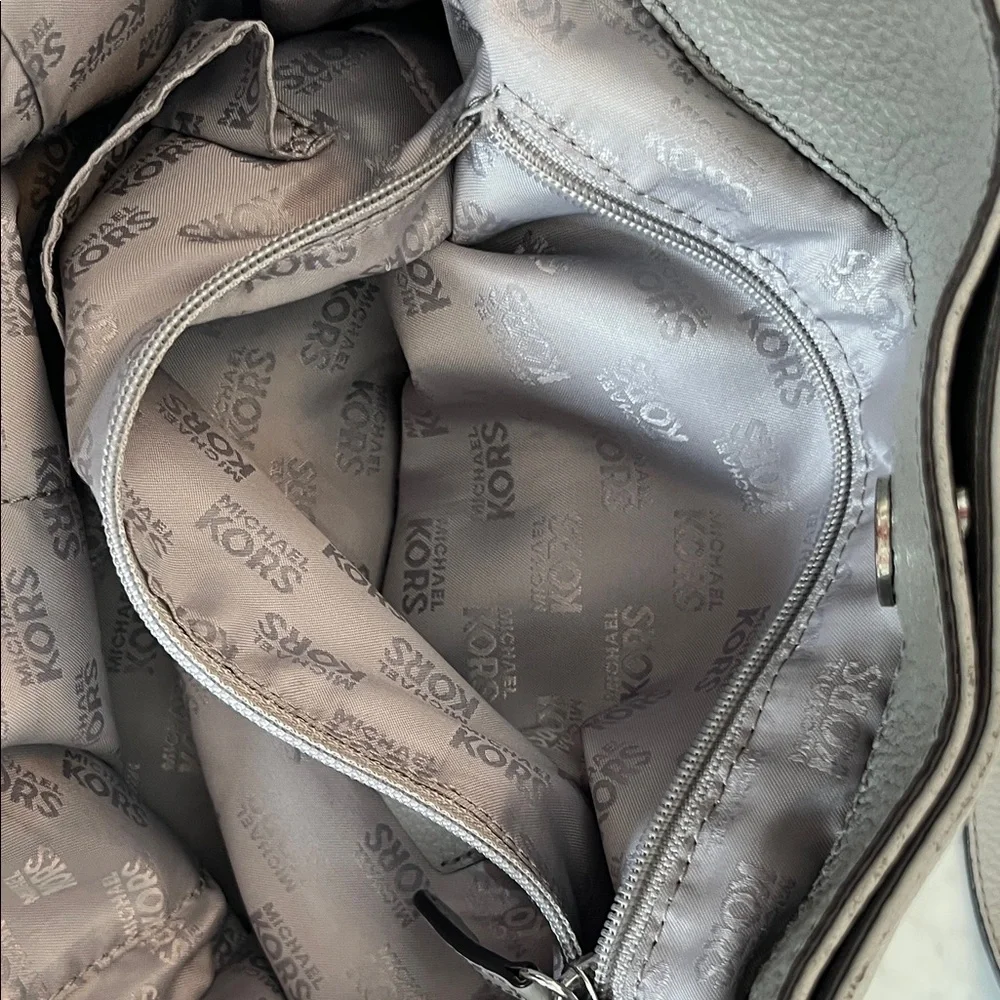 Michael Kors Large Gray Leather Shoulder Bag